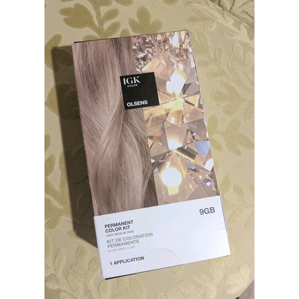 IGK Olsens PERMANENT COLOR KIT 9GB Light Beige Blonde Sealed NIB